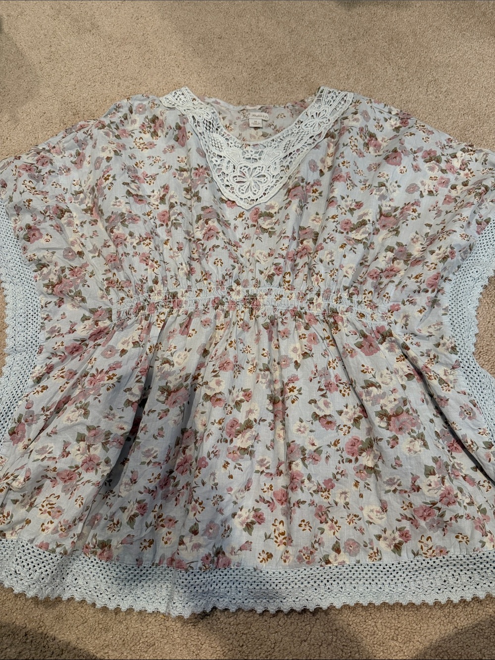 KC khakis & co floral bathing suit cover up sz medium